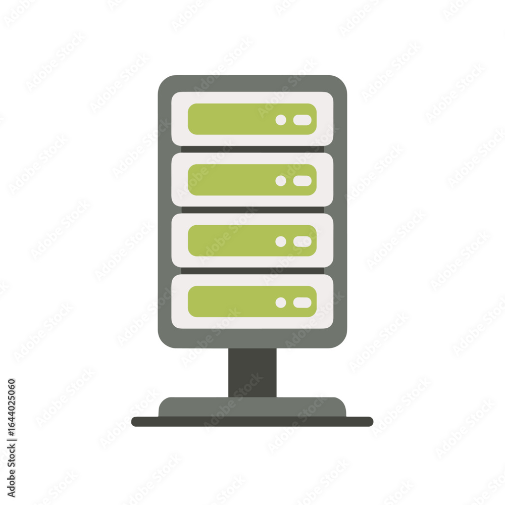 Aufkleber server data center icon, representing information technology and networking.