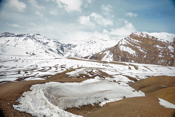 Picturesque view of the Key Gompa Monastery (4166 m) at sunrise. Spiti valley, Himachal Pradesh,...