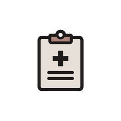 Obraz premium A medical clipboard with a health cross symbol on it.