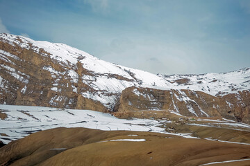Picturesque view of the Key Gompa Monastery (4166 m) at sunrise. Spiti valley, Himachal Pradesh, India.