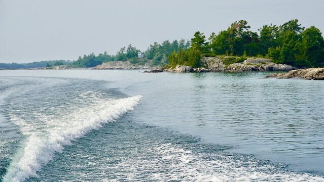 Boating on scenic Georgian Bay Ontario Canada