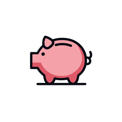 Obraz premium A charming pink piggy bank, symbolizing savings and financial security.