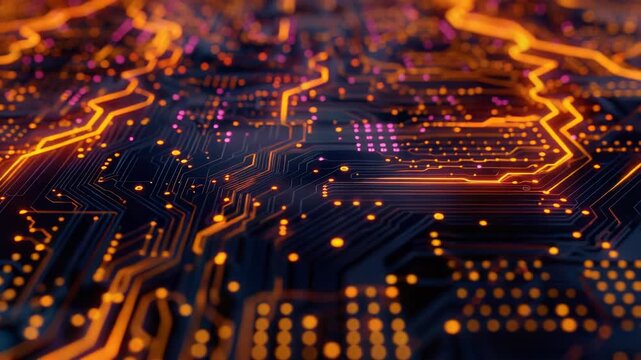 A close up shot of a computer circuit board with various components and wires visible