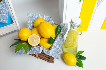 Fresh Lemons and Lemonade A Refreshing Still Life