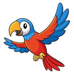 Fototapeta premium Illustration of Cute Macaw Bird Flying – Colorful Vector Art