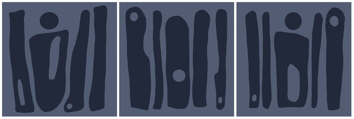 Modern interior triptych. The picture is painted by hand on a tablet.