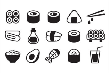 
Japanese Cuisine Icon Collection – Minimal Vector Style