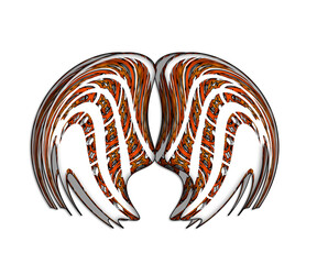 Modern Decorative Flowing Feather-Like Shapes