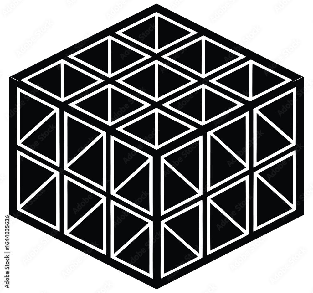 Poster abstract 3d cube pattern with geometric shapes and colorful blocks
