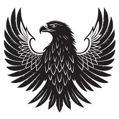 Fototapeta premium black eagle Silhouette Vector, High Quality Illustration on White Background