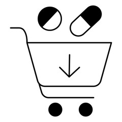 Online Medicine Order Vector Icon Design