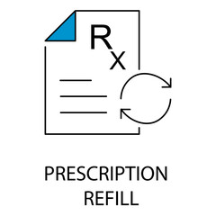 Doctor Prescription Refill Sheet Flat Vector Icon