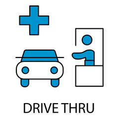 Transfer And Service Vector Icon For Drive Thru