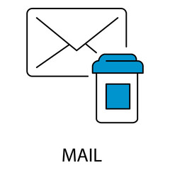 Flat Vector Icon of Pharmacy Mail Service