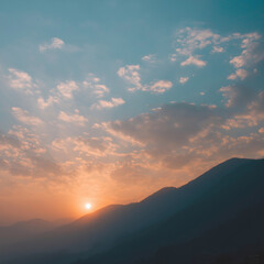 Obraz premium sunset over the mountains