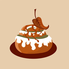 Cinnamon autumn spice cozy seasonal vector design illustration artwork
