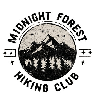 Midnight Forest Hiking Club, Vintage Travel Patch