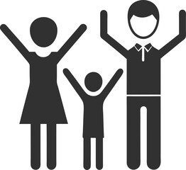 happy family silhouette