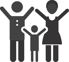 happy family silhouette