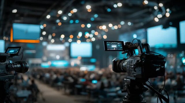 Dynamic Conference Scene with High-End Cameras Recording Event