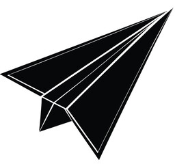 Black paper plane vector illustration flying concept