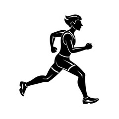 Vector silhouette of an athletic man running, a perfect illustration for sport and fitness-related designs