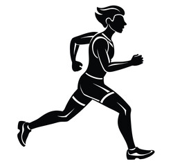 Silhouettes of a man and women running in action illustration