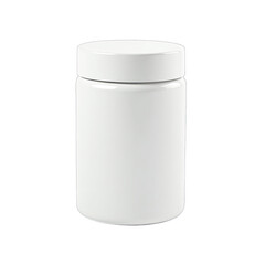 Blank white cylindrical container with lid.