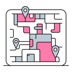 Flat Style Vector Icon Of Road Map