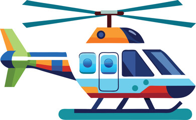 Blue helicopter vector illustration