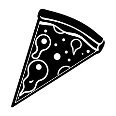 Slice of pizza vector illustration with cheese and sausage cartoon food icon