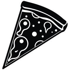 Slice of pizza vector illustration cartoon food cheese meal snack icon design art yellow