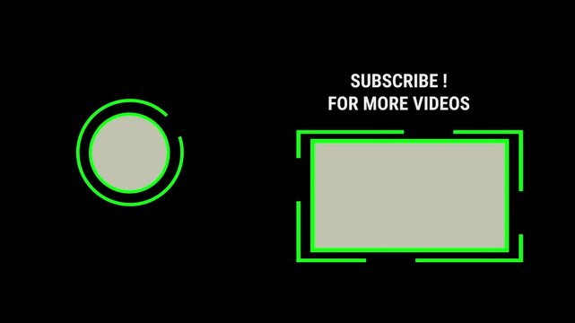 YouTube End Screen ,Animated end screen with green screen placeholders for customizable logos and text 4k video
