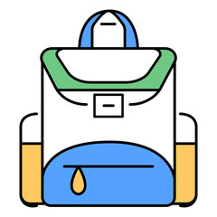 School And Travel Backpack Vector Icon Set