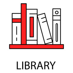 Flat Vector Icon Showing Public Library Building