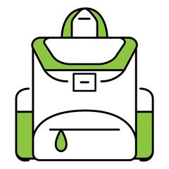 Flat Backpack Vector Icon For Students Travel