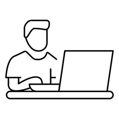 School Education Student Vector Icon Illustration Style