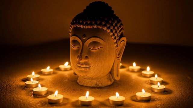 Buddha head meditation candles