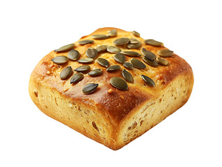 Pumpkin seed bun isolated on transparent background