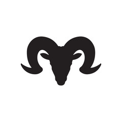Ram head silhouette vector flat illustration design on white background