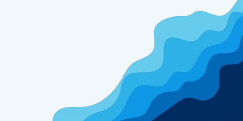 Sea waves layered vector background illustration and sea beach vector illustration.