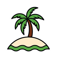 tropical island with palm trees