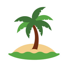 tropical island with palm trees