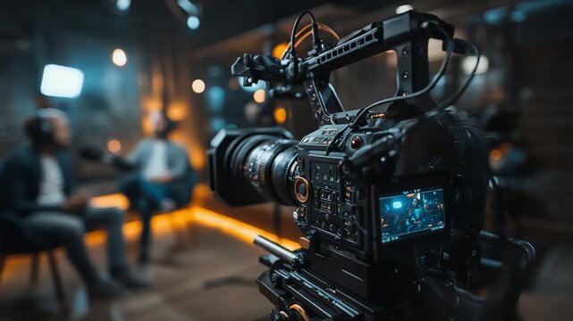 Setting up a Professional Video Interview with Emphasis on Camera Focus