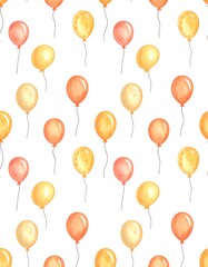 Watercolor balloons pattern (2)