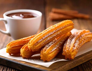Delicious Churros with Chocolate Sauce