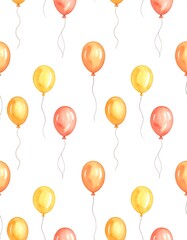 Watercolor balloons pattern