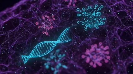 DNA, Viruses, and Network Connections in Abstract Science Illustration - Powered by Adobe