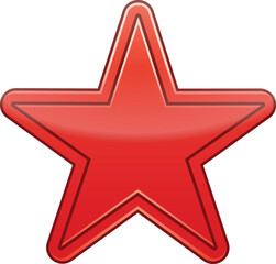 Red star. Green Christmas star isolated on white background. Nice illustration of a 3d look Red star on white background. Star vector collection.