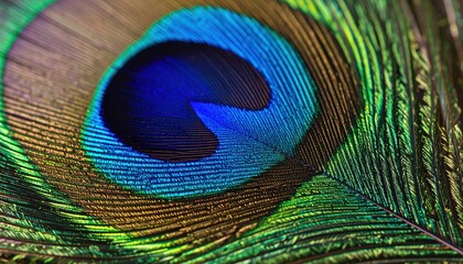 Vibrant Jewel of Nature: A Detailed Macro of an Iridescent Peacock Feather Eye